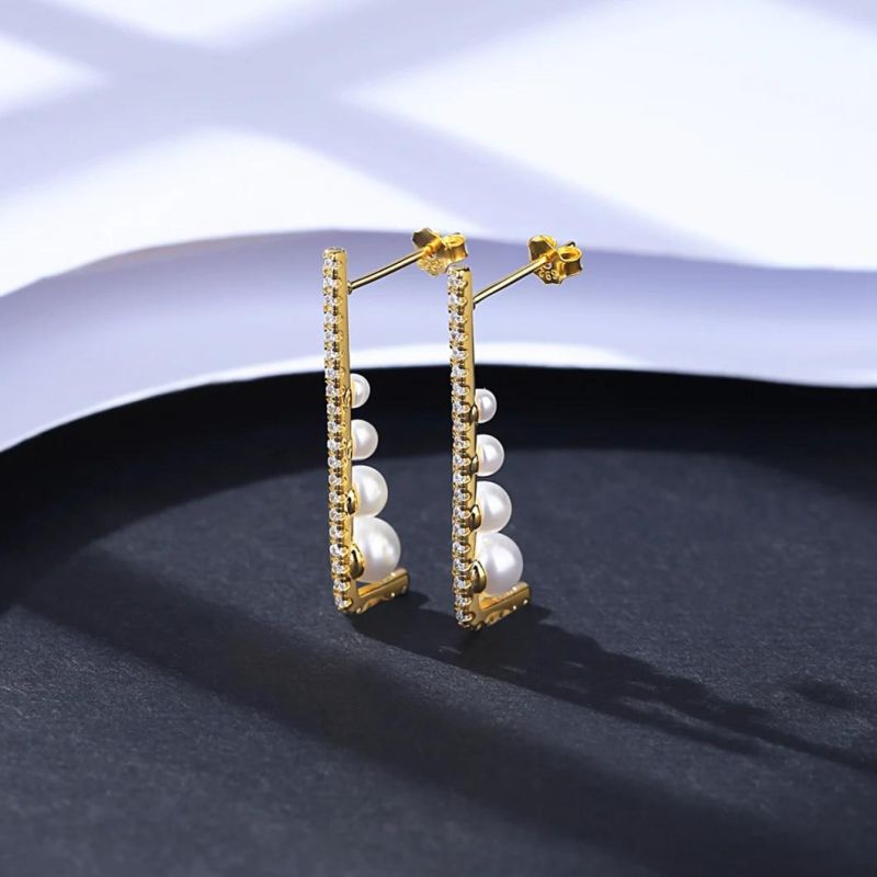Long Earrings Shining Star Charm Earring with 5A Zircon