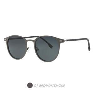 Metal&Rubber Polarized Sunglasses, New Fashion Round Frame M9006-01