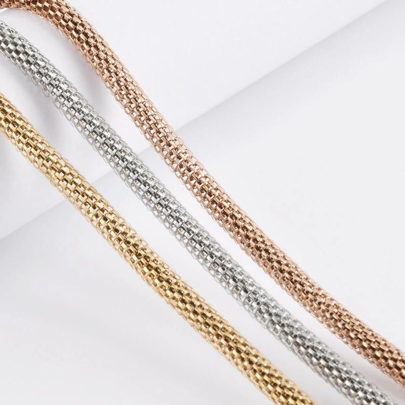 Christmas Gift Fashion Stainless Steel Necklace Round Mesh Chain for Bracelet Earrings Necklace Design