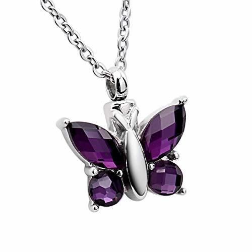 Purple Lucky Magic Love Glass Butterfly Charm Pendant for Ashes
