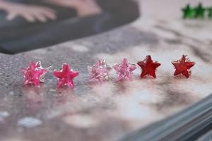9 Color 8mm Crystal Stud Star Earring for Girl Earrings