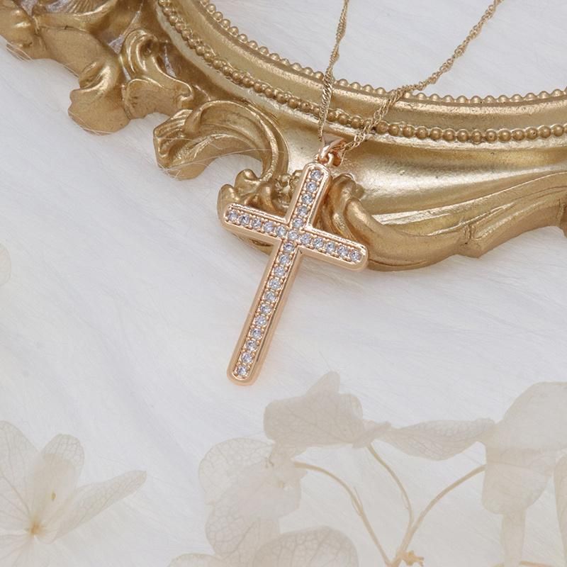 Latest Rose Gold Cross Pendant Fashion Jewelry Necklace