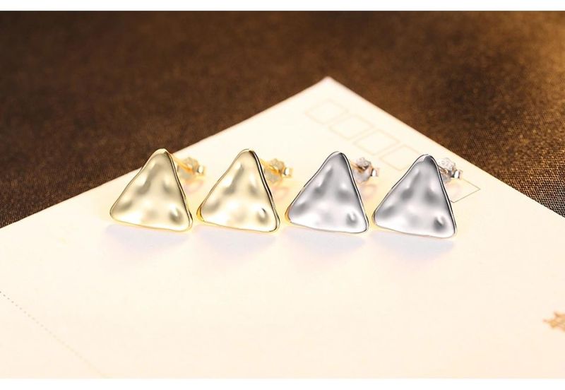 Regular Triangle Golden or Sliver Vintage Earrings Stud
