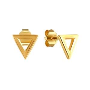 Low MOQ New Style Korean Triangle 925 Sterling Silver Ear Studs Classic Gold Plated Geometric Triangle Earrings Studs