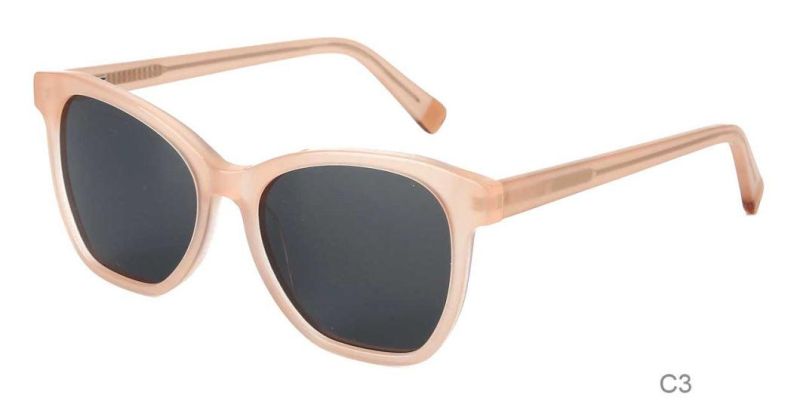 Women Polarized Stock Square Shape Acetate Custom Style Logo Sun Glasses Shades Sunglasses Men