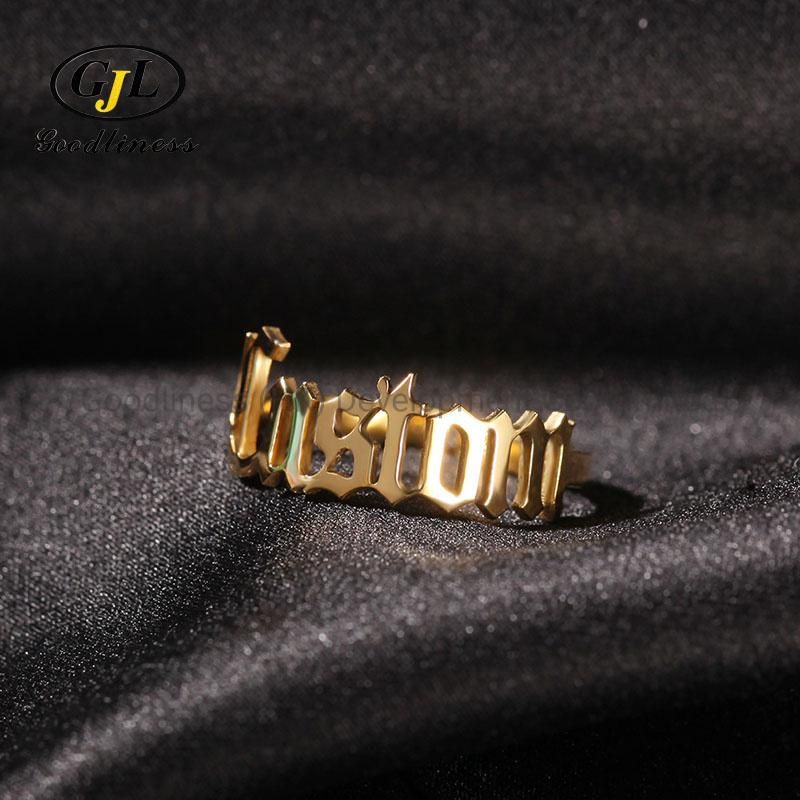 Customized Fashion Hip Hop Personality Cut Ring DIY Letter Ring