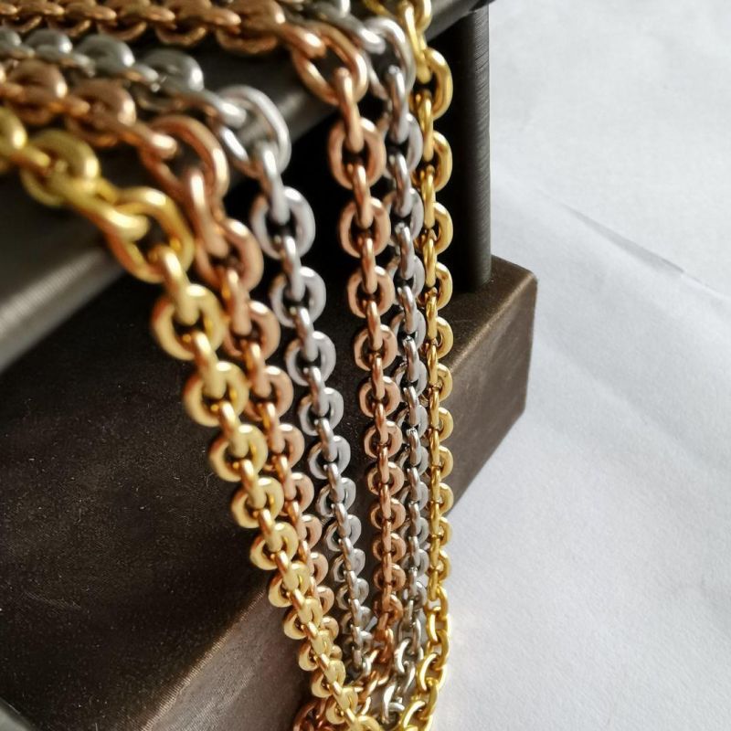 Wholesale Stainless Steel Cable Cross Chain Gold/Silver/Rose Gold Necklace for Jewelry Making