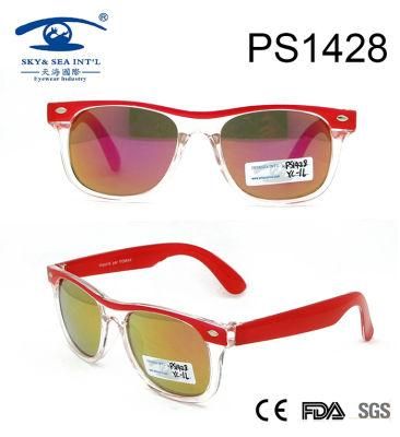 Transparent Red Children Kid Plastic Sunglasses (PS1428)