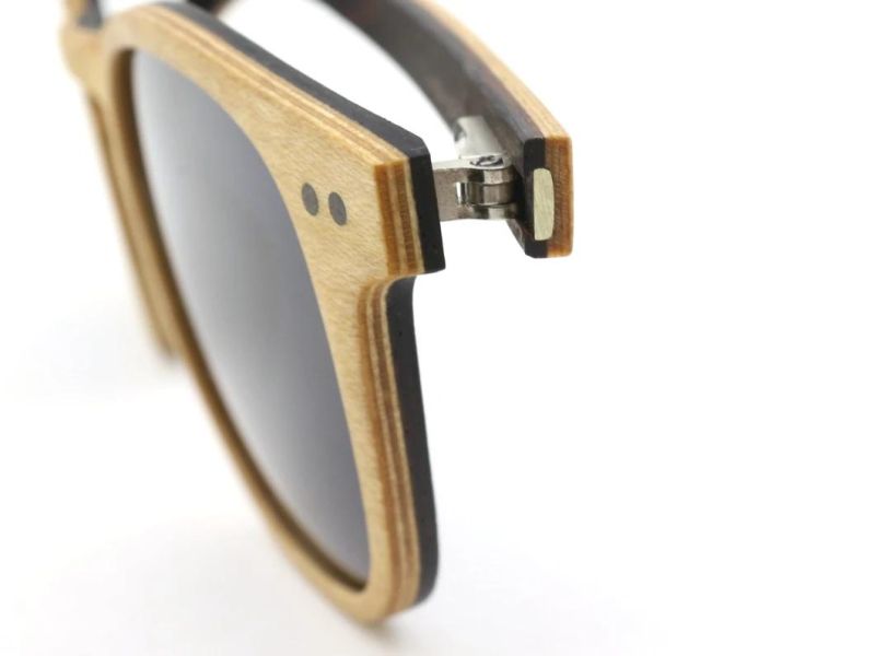 Ready Goods Unisex Retro Round Beech Wooden Polarized Sunglasses