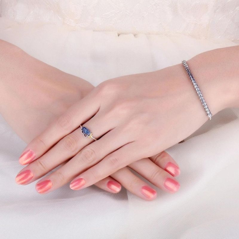 Fashion Jewelry Sky Clouds Sunny Days Created Blue Spinel Ring 925 Sterling Silver Wholesale