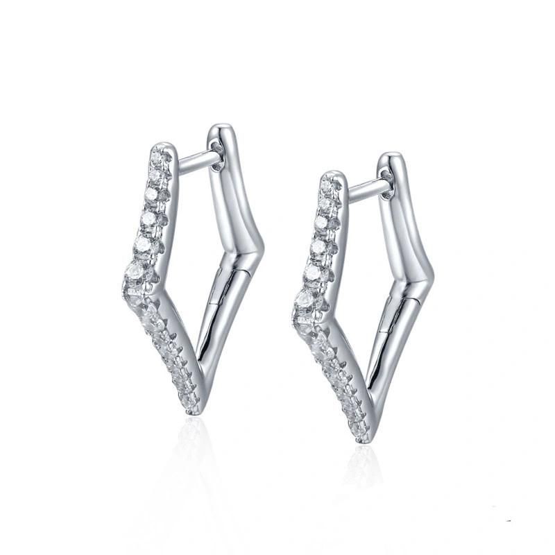2022 Trendy Jewelry 925 Sterling Silver or Brass Shining AAA CZ Wedding Earring for Ladies