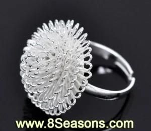 Silver Plated Adjustable Wired Rings 17.5mm (US 7) (B14044)
