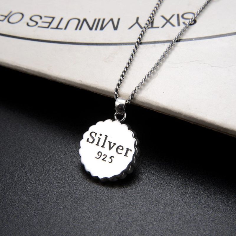 Hot Sale 925 Sterling Plain Silver Round Coin Pendant Necklace