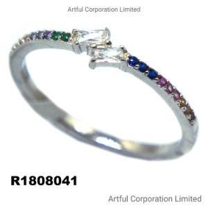 Fashion Style Rhodium Plating Silver Ring