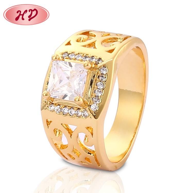 Fashion 18K 14K Gold Plated Engagement Wedding Jewelry Stainless Steel Silver Man Finger Rings Design