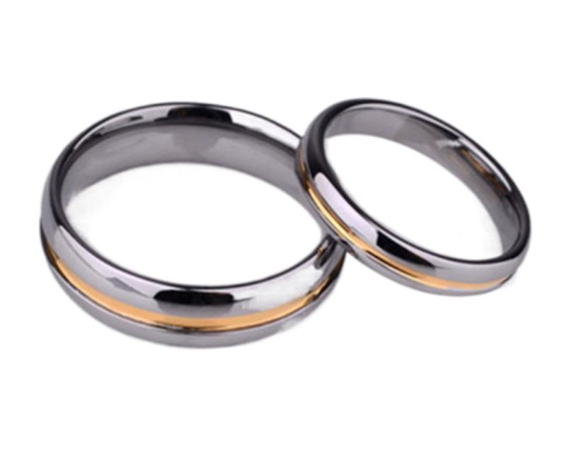 High Quality Jewelry Tungsten Ring Titanium Ring Fashion IP Rose Gold Couple Ring Tst2835