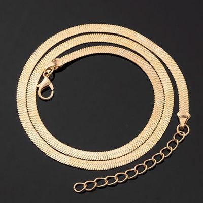 Plated Adjustable Herringbone Flat Snake Chain Necklace Fashion Jewelry