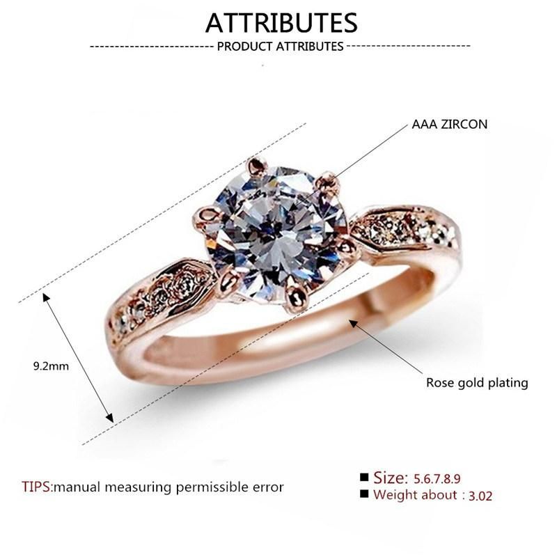 High Quality Zircon Engagement Rings Women Fashion Jewelry Wedding Ring