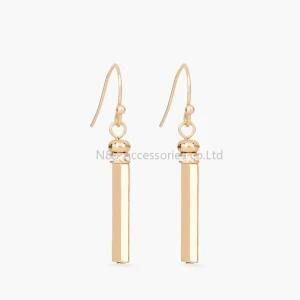 Fashion Alloy Earrings for Women Party Gold Plated Cylinder Jewelry Wholesale