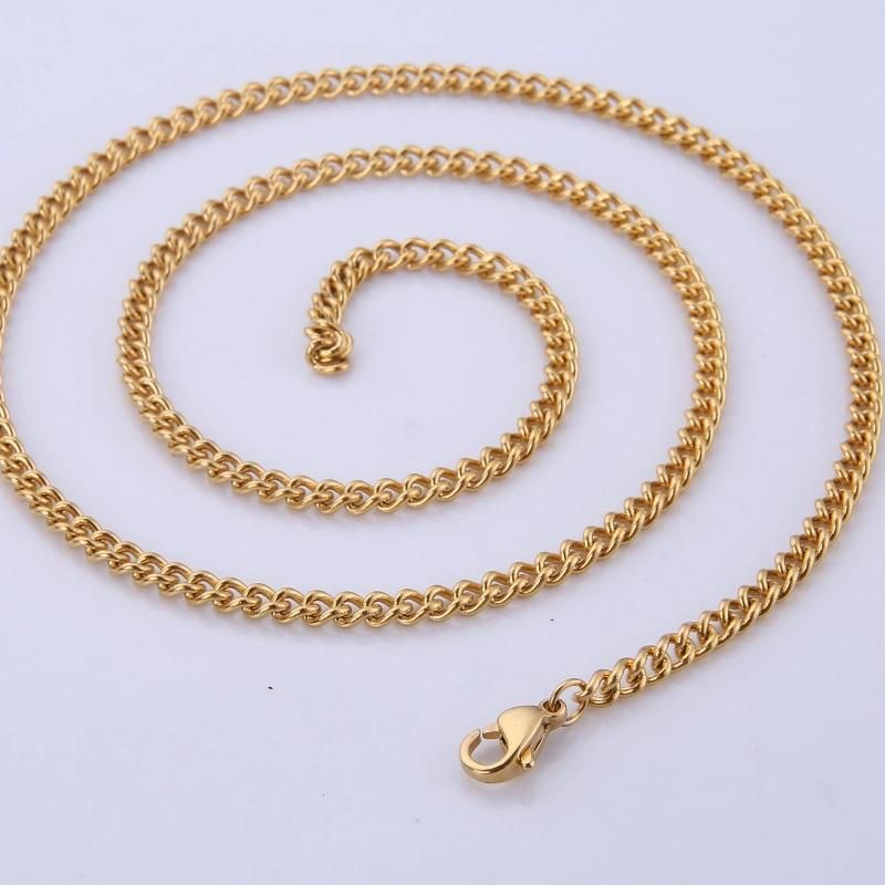 Hip Hop Eco-Friendly Hot Selling Nickel Free Cuban Chain Stainless Steel Necklace for Jewelry Design