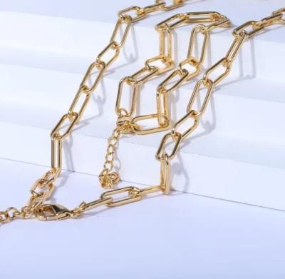 Brass Paper Clip Bracelet 18K Gold Plated