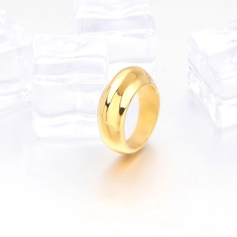 Corrugated Gold Plated Simple Couple Ring for Women and Men Lovers Brass Rings Jewelry Valentine