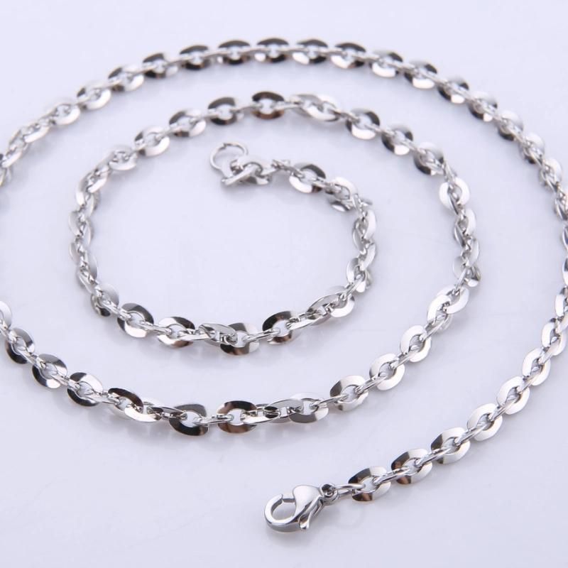 Handmade DIY Jewelry Stainless Steel Necklace Flat Link Cable Chain