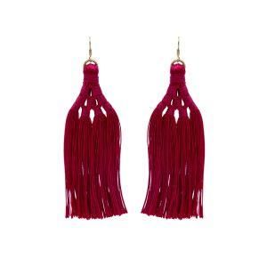 Fashion Jewelry Women Gifts Bohemian Red Tassel Drop Earrings