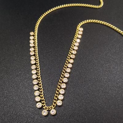Manufacturer Custom Non Fading Fashion Jewelry High Quality 18K Gold Plated No Fade Stainless Steel Necklace Women Chain jewellery