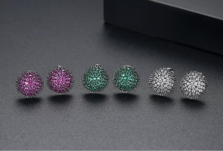 Fashion Jewelry Sea Urchin Shape Brass Earring