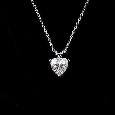 Trendy Leafael Infinity Love Heart Pendant Necklace with 6.5mm 1carat Vvs Heart Moissanite D Color Certified for Everyday Wear