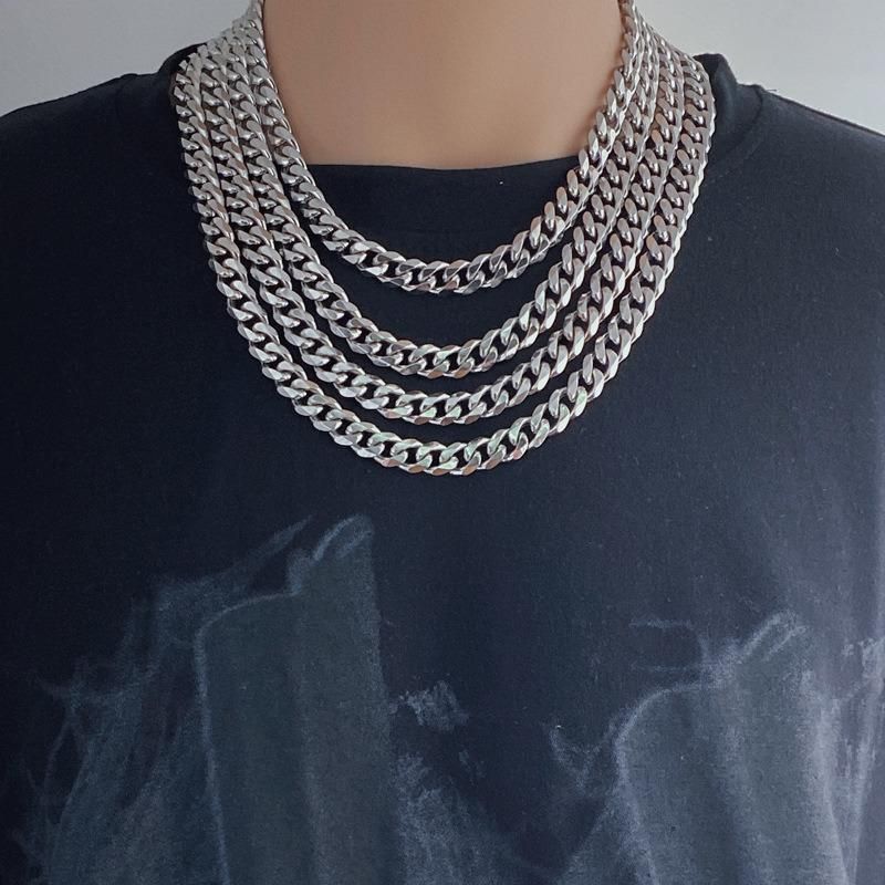 Manufacturer Custom PVD Stainless Steel Jewelry High Quality Waterproof Mens Jewellery Simple Trendy Mens Chain Cuban Necklace