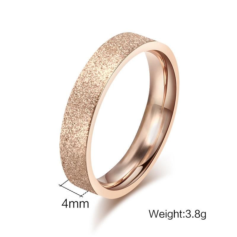 Fashion Shining Sticker Rings Stainless Steel Finger Women Ring in Gold