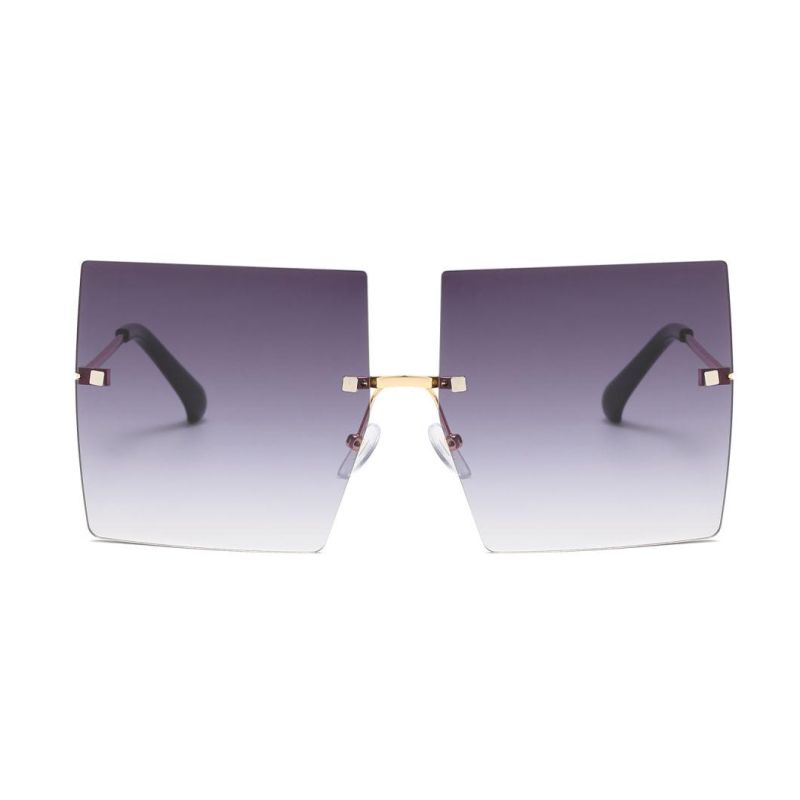 2020 No MOQ Square Metal Big Lens Fashion Sunglasses