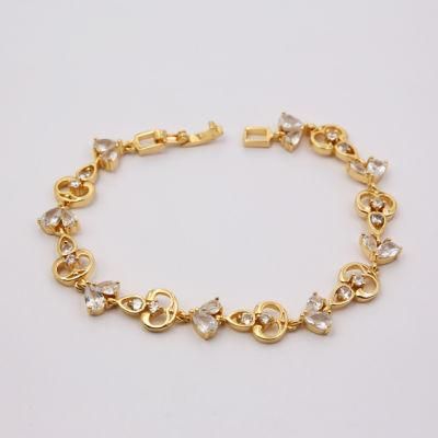 New Hot Fashion Imitation Jewelry CZ Diamond Gold Jewelry Bracelet