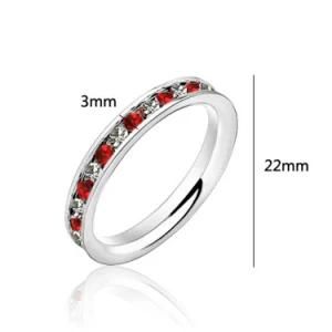 New Celebrity 316L Stainless Steel Colorful CZ Crystal Band Ring