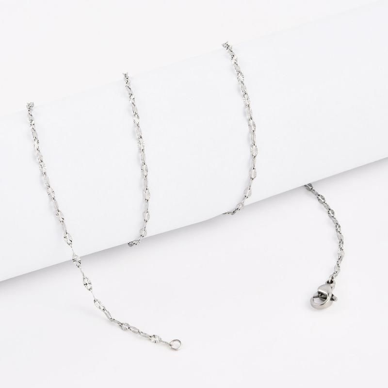 Wholesale Fashion 18K Gold Plated Lip Chain Embossed Handcraft Layering Necklace Bracelet Anklet Making Jewelry