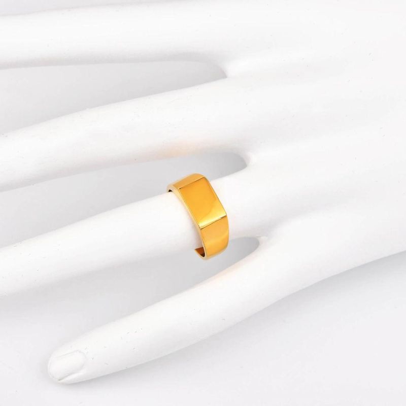 Minimalish Style Value Engagement Jewelry 18K/14K Real Gold Plated Stainless Steel Rings for Men Women