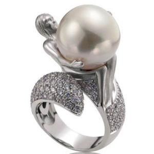 Fashion Jewelry --Stainless Steel Pearl Ring (RZ8430)