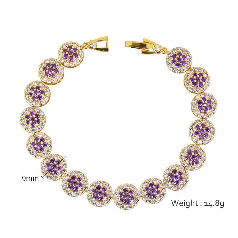 Fashion Fresh Simple Brass Zircon Colorful Bracelrt Jewelry