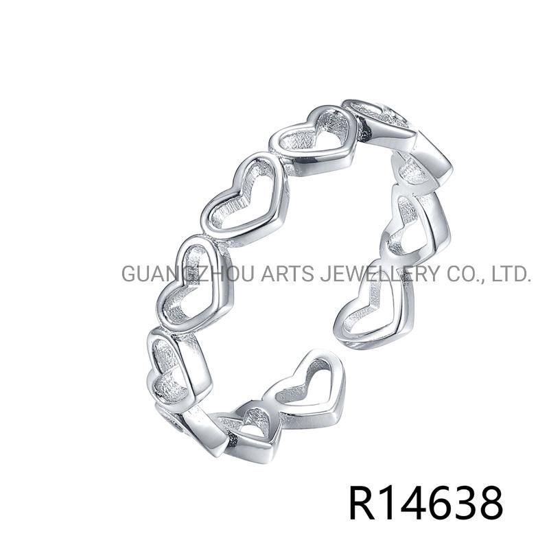 Trendy New 925 Sterling Silver Stackable Heart Finger Ring