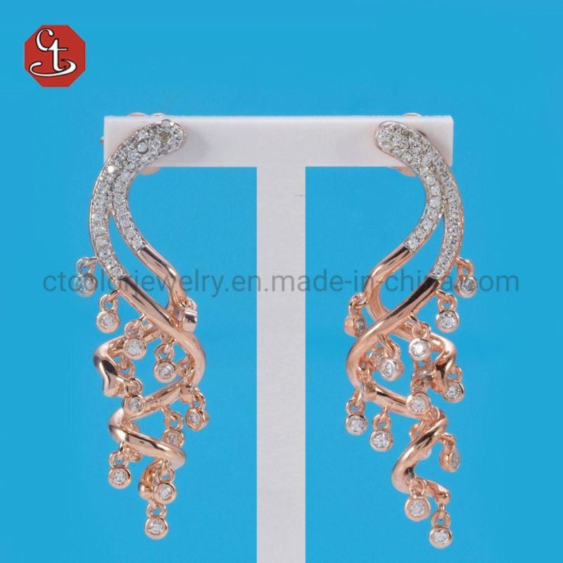 Elegant Peacock Earring Fashion Animal Drop Earring AAA+ CZ Jewelry