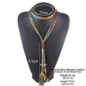 Multi Layer Long Maxi Colar Facet Beads Necklace for Women