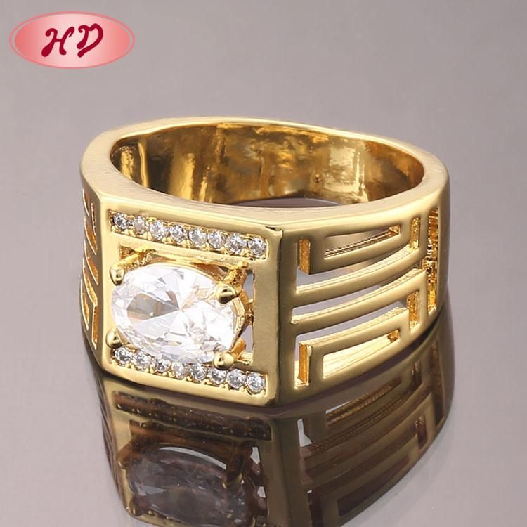 18K 14K Gold Plated Fashion Wedding Engagement Jewelry Silver Stainless Steel Finger Man Rings Design
