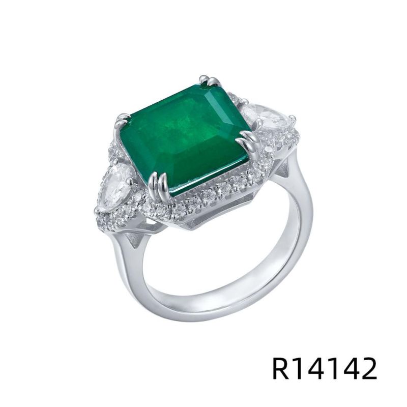 Hot Sale 925 Sterling Silver with Emerald Stone Ring