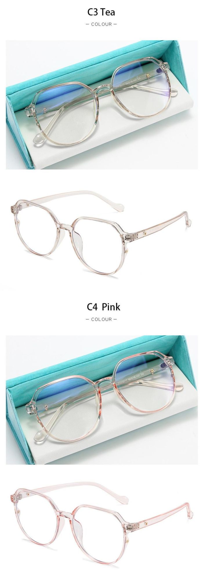 2022 New Tr90 Glasses Frame Classic Ins Wind Pigment Anti Blue Light with Myopia Frame Student Optical Flat Lens Korean Version