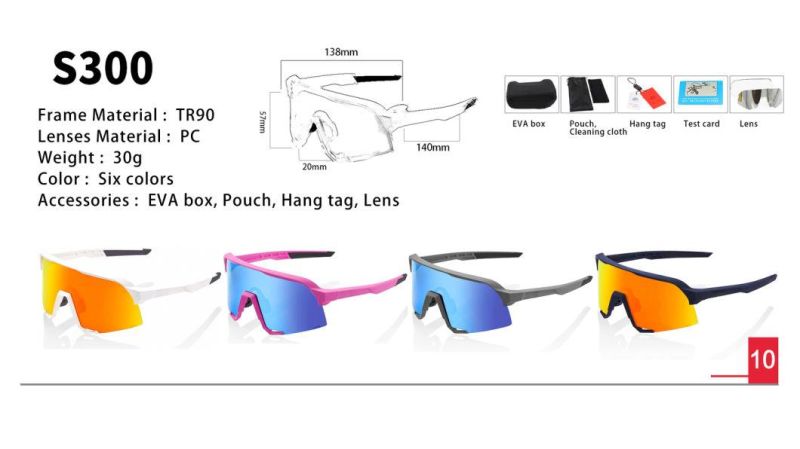 High Quality Outdoor Sports Sunglasses Custom Logo Tr90 Fashion Wholesale Eyewear UV400 Women Men Frame Bicycle Glasses