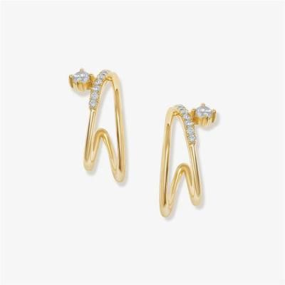 Manufacture Hot Sell Brass Wires with Crystal Cubic Ear Cuff in Gold Sterling Silver Rose Gold Women Accessories