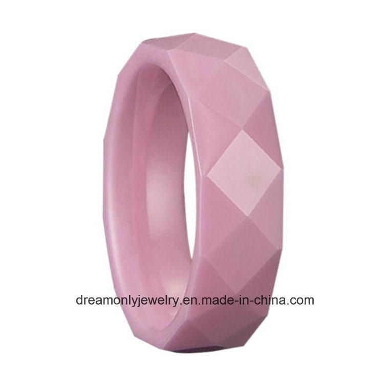 Pink Ceramic Ring Rhombus