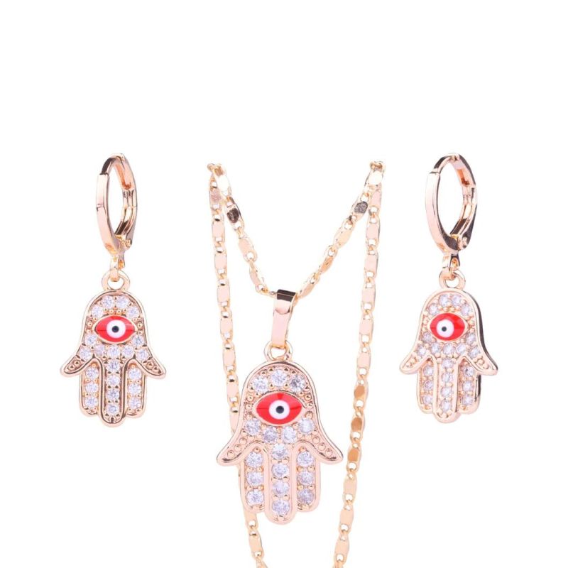 Fashion Lady Cubic Zirconia Women Quality Costume Jewelry Necklace Set